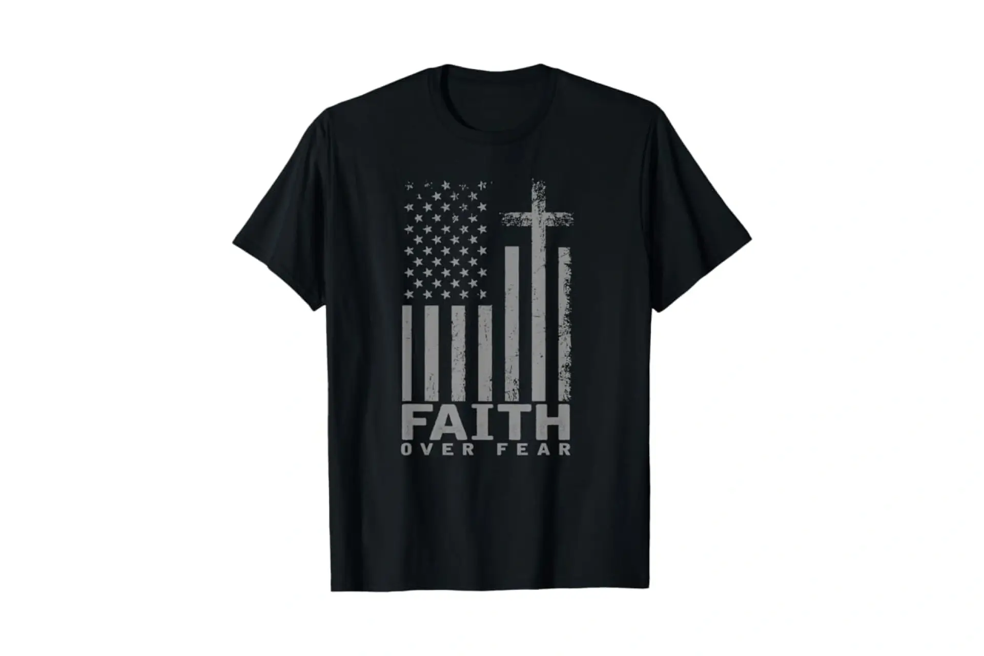 America Pride US Flag Faith Over Fear Prayer T Shirt